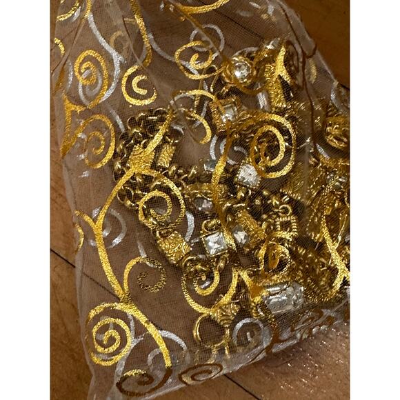 Mystery Jewelry Bag - Prom Formal Fancy Regency Gold Rhinestones - Picture 3 of 6